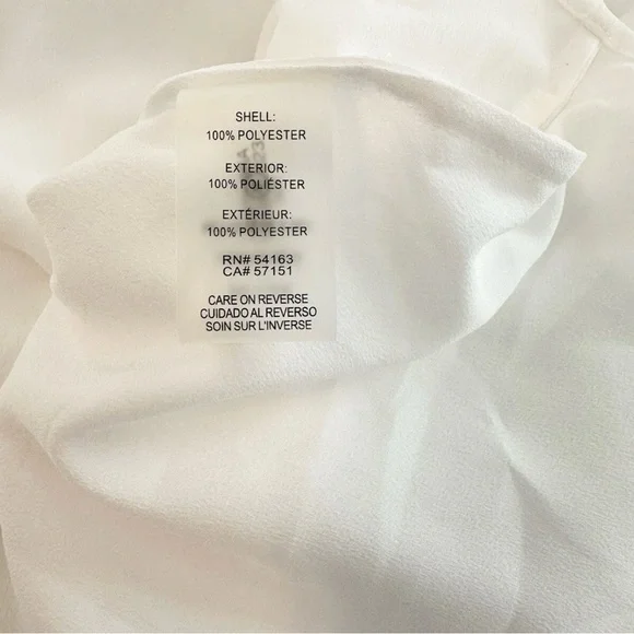 Tommy Hilfiger Sheer White Ruffle Blouse Size L - Picture 7 of 9